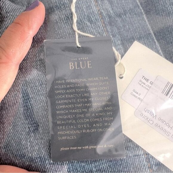 🩷 THE GREAT. - Women's The Blouson Sleeve Chore Jacket. Size: 2. NWT. (1766) - Picture 7 of 7